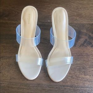 Clear strap express heels